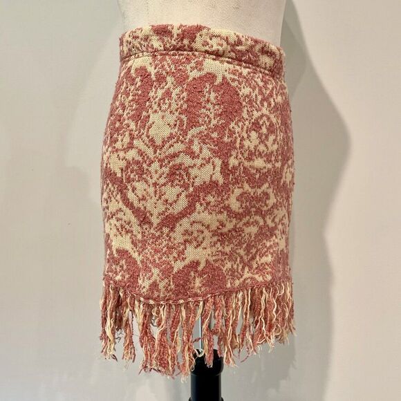 Free People Dua Swit Mini Skirt Terracotta Combo with Fringe - Picture 6 of 8